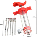 Marinade Flavour Injector Syringe Seasoning Sauce Turkey BBQ Meat w/ 5 Needles