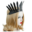 Roman-style Artificial Leather Headband Large Crown Queen Fan Exaggerated P B1N8