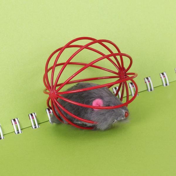 Fun Gift Play Playing Toys False Mouse in Rat Cage Ball For Pet Cat Kitten