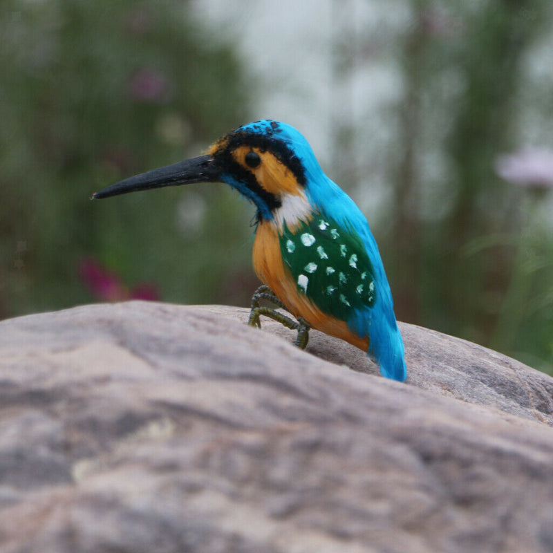 3pcs Realistic Kingfisher Birds Ornament Garden Sculpture Lawn Ornaments