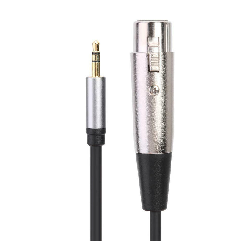 1.5m XLR 3pin Female to 3.5mm Stereo TRS Male Audio Adapter Cable for Microphone