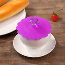Silicone Large Diamond Cup Cover Heat Resistant Sealed Cups Lid (Purple) A