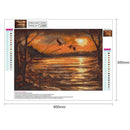 5D DIY Full Drill Diamond Painting Sunset Bird Lake Cross Stitch Embroidery