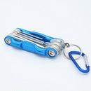 8Pcs Portable Folding Wrench Set Metric System Inner Hexagon Spanner Wrench K7J1