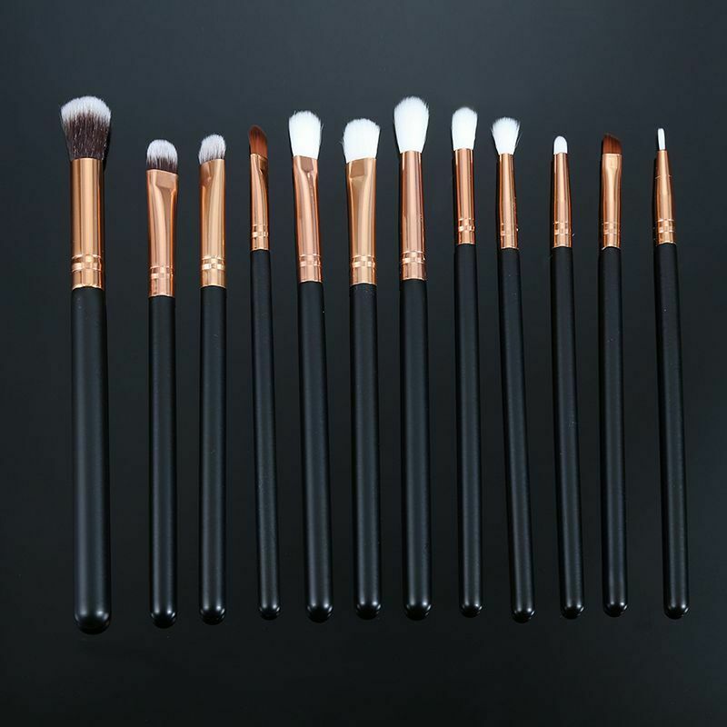 12 pcs Pro Makeup Brushes Set Foundation Powder Eyeshadow Eyeliner Lip Brus Y7N1