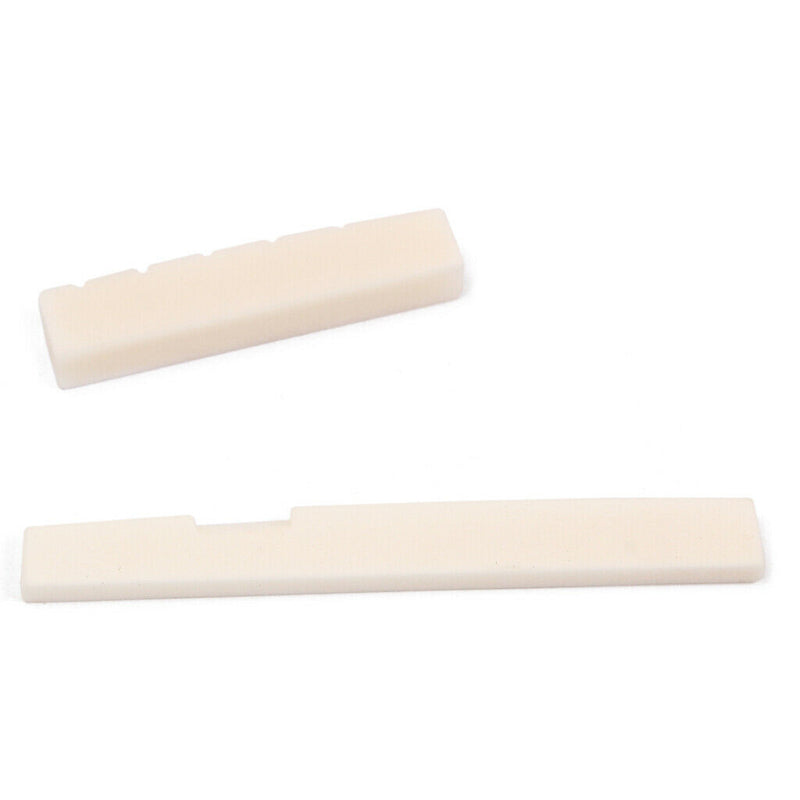 1 Set Bone Bridge Saddle Nut DIY Material for Acoustic Folk Guitar Parts, Beige
