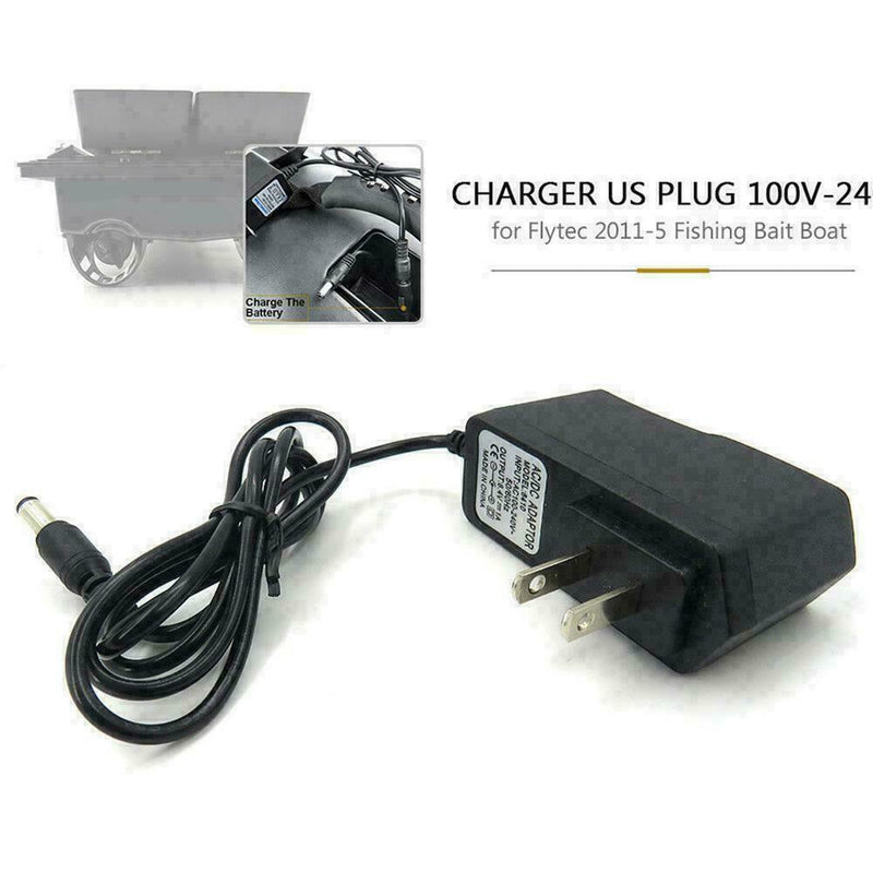 Charger Plug for Flytec 2011-5 Fish Finder Remote Control Fishing Bait RC B G3D5