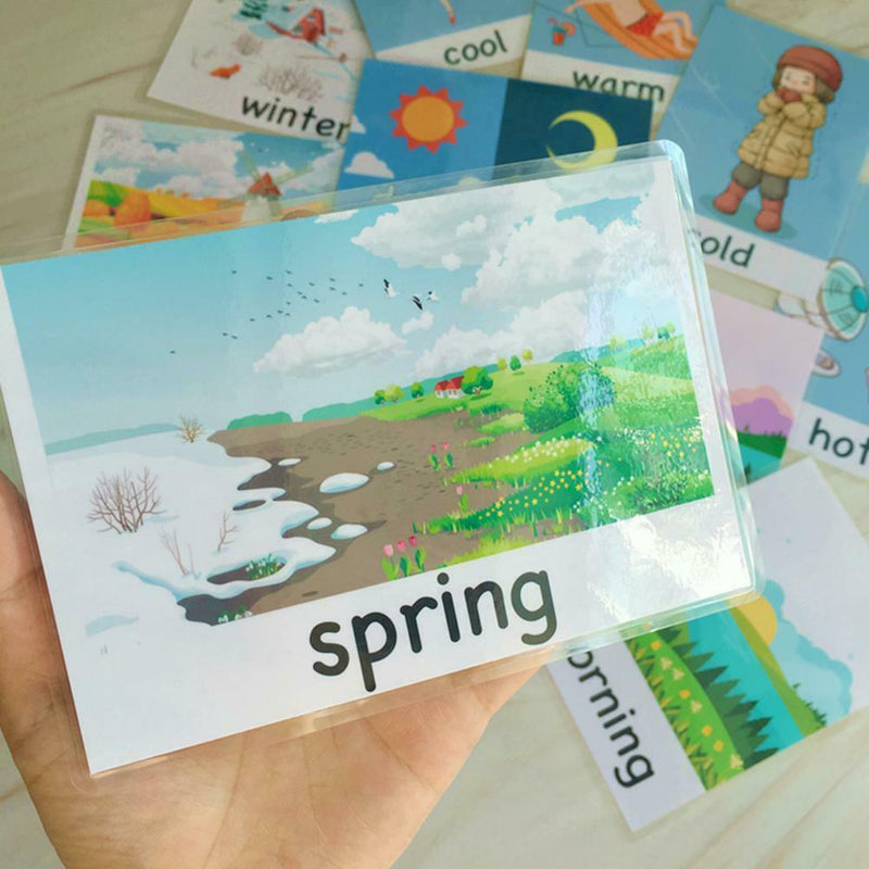 12Pcs Puzzle Early Learning Card English Word Flash Card Baby Training Card