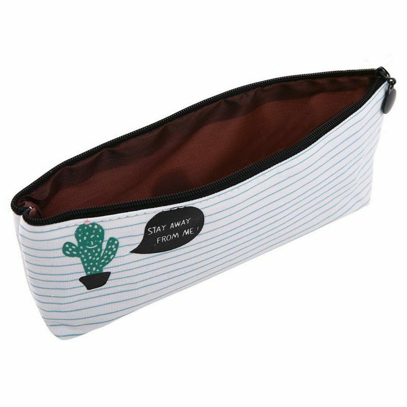 Cactus Pastoral Bandage Canvas Pencil Case Box Makeup Bag Set of 3 H9K1