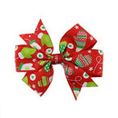 6Pcs Girl Christmas Holiday Gift Snowflake Ribbon Hair Bows Clip Girl Hairpin MO