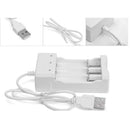 3 Slot Universal AA/AAA Ni-MH USB Battery Charger Dock Cradle with LED Deluxe