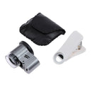 65X Zoom Clip-on Microscope LED+ UV Light Magnifier Micro Lens for Phone