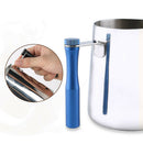 Coffee Cup Frothing Milk Latte Jug Fancy Foam Pitcher Blue Removable Handle