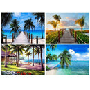 4 Pack Coconut Tree DIY 5D Diamond Painting Kit Full Drill Cross Stitch Decor
