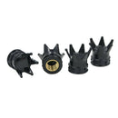 4pcs Black Crown Style Car Wheel/Tire Valve Cap Truck Motorcycle Air Dust Cap