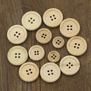 50x Mixed Wooden Buttons Natural Color Round 4-Holes Sewing DI L7L3 Scrapbo P9Z0