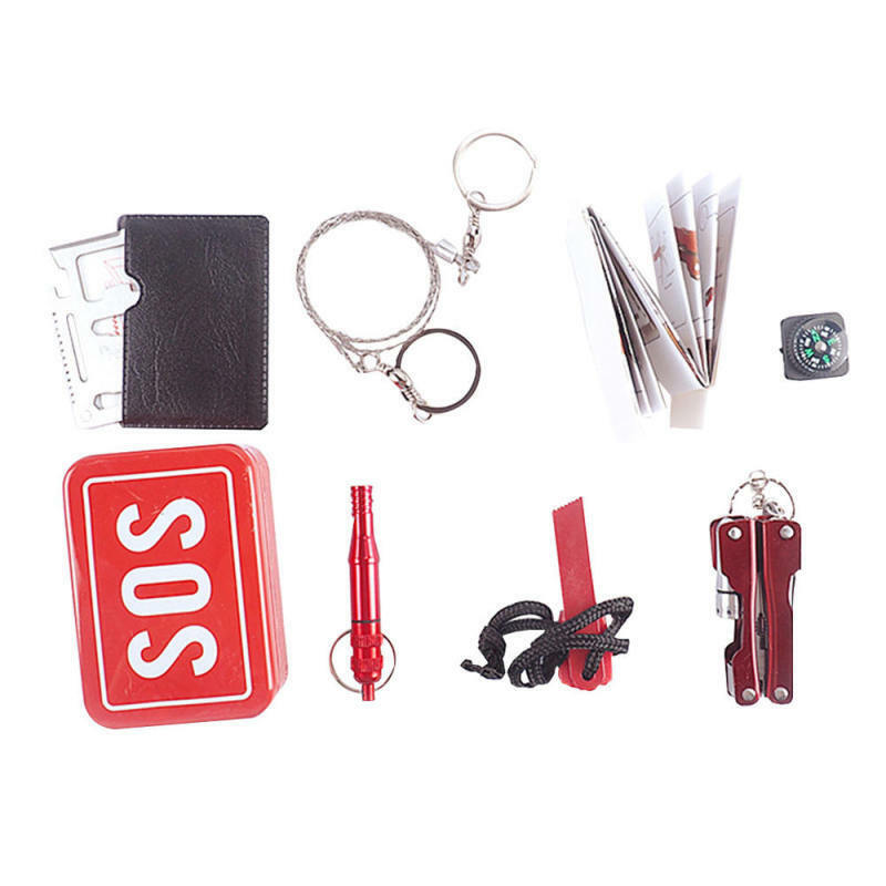 Portable 6 in 1 SOS Outdoor Emergency Survival Equipment Kit Gear Camping Tool