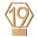 20pcs Hexagon 1-20 Wooden Table Numbers with Holder Base Wedding Table Dec3C