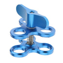 Triple Ball Clamp 3-Holes Clip Bracket for Diving Light Blue