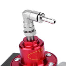 Universal Red Metal Adjustable Car Fuel Pressure Regulator with Oil Gauge A