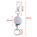 1pc Resilience Steel Wire Rope Retractable Alarm Key Ring Elastic Keychain OZ