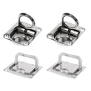 4x Boat Recessed Hatch Pull Handle Locker Flush Lift Ring - Stainless Steel