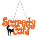 Scaredy Cat Hanging Sign Polystyrene Pendant Halloween Home Yard Party Deco