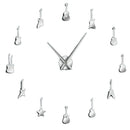 Guitar Variety Music Diy Giant Wall Clock Music Room Decoration Frameless B H3I2