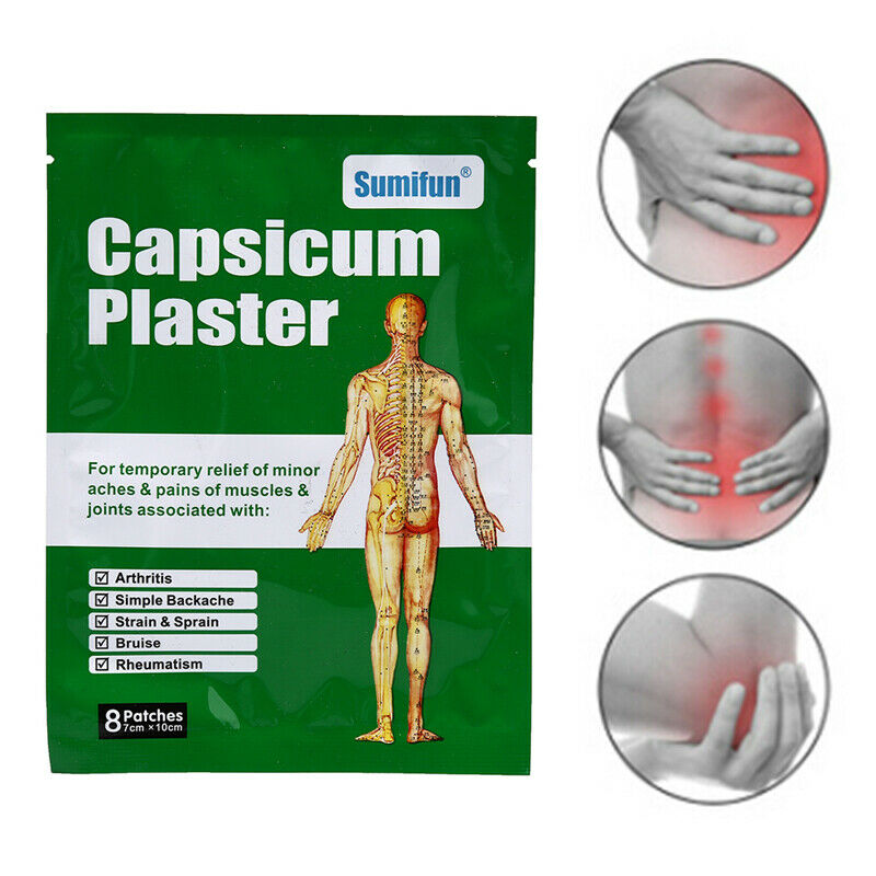 8pcs Capsicum Plaster Pain Patch Heat Pads For Pain Relief Medical Heating'Patch