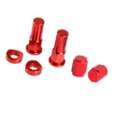 4 Piece CNC Wheel Lock Nuts And Tire Valve Head Caps 4 Red For Motorcycles
