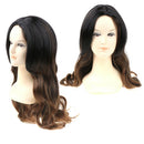 Gradient Black Brown Synthetic Long Wavy Wigs Women Lace Front Daily Wigs  OZ