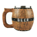 Wood Mug Beer Coffee Mug Tea Cup Wooden Barrel Beer Mug Steel
