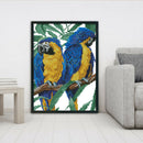Canvas DIY Needlework 11CT Art Stamped Kit Cross Stitch (D498 Blue Parrot)