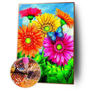 Vibrant Flower Diamond Painting DIY Full Round Drill 5D Needlework (B2422) A
