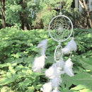 Handmade Dream Catcher Feather Wall Car Hanging Decoration Ornament White