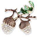 Nut Brooch Pin Rhinestone Crystal Cute Plant Brooch Pins Jewelry Gift Chic FT