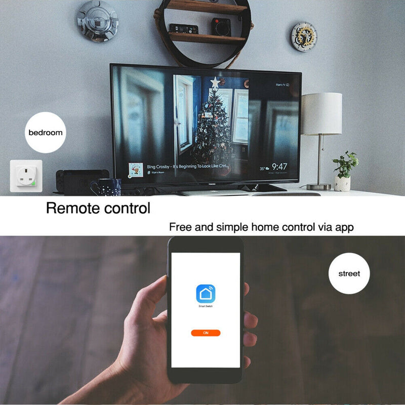 Smart Wall Socket Voice Remote Control UK Plug Timer 16A Wifi Power Outlet