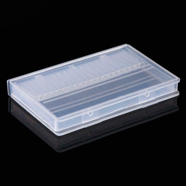 Nail Art 20 Holes Slots Drill Bit Holder Display Grinding Heads Storage Box