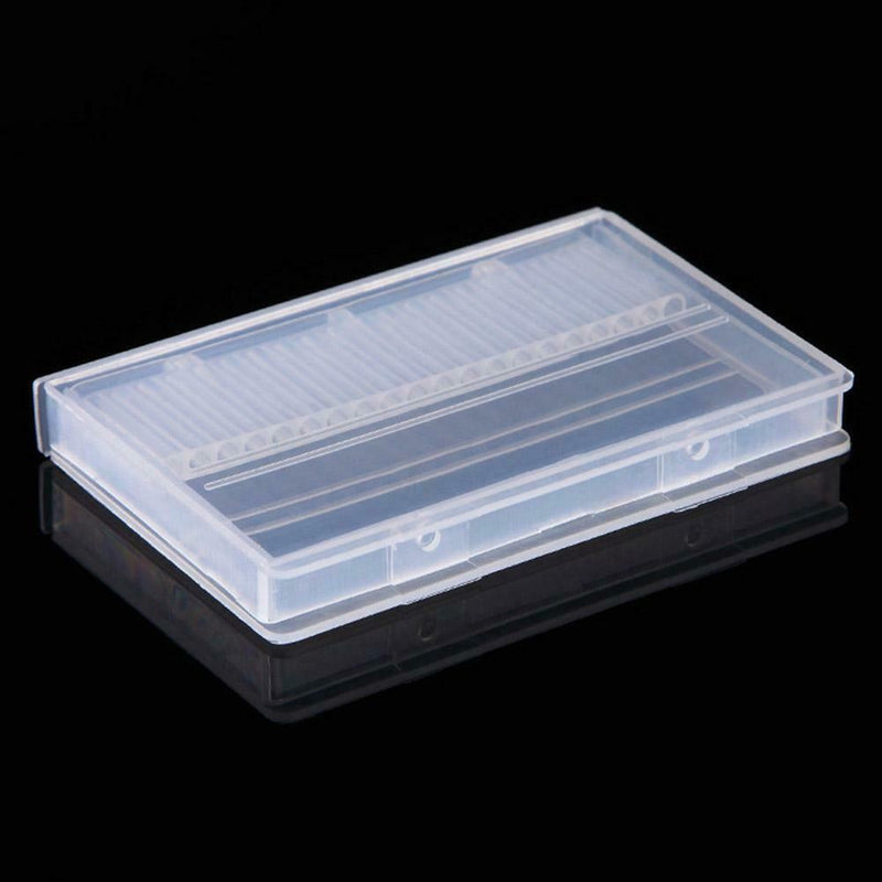 Nail Art 20 Holes Slots Drill Bit Holder Display Grinding Heads Storage Box