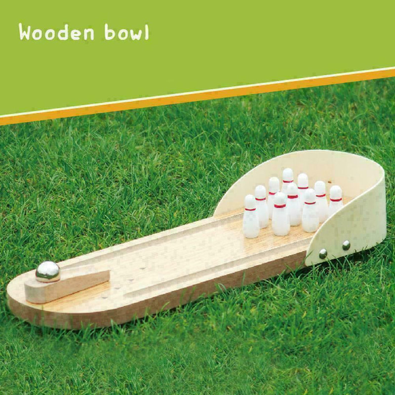Kids Children Wooden Mini Desktop Bowling Game Toys Desk Ball Board Baby P4J2