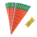 20pcs Easter Carrot Candy Bags Easter Gift Bags Plastic Candy Cones Bags M&E