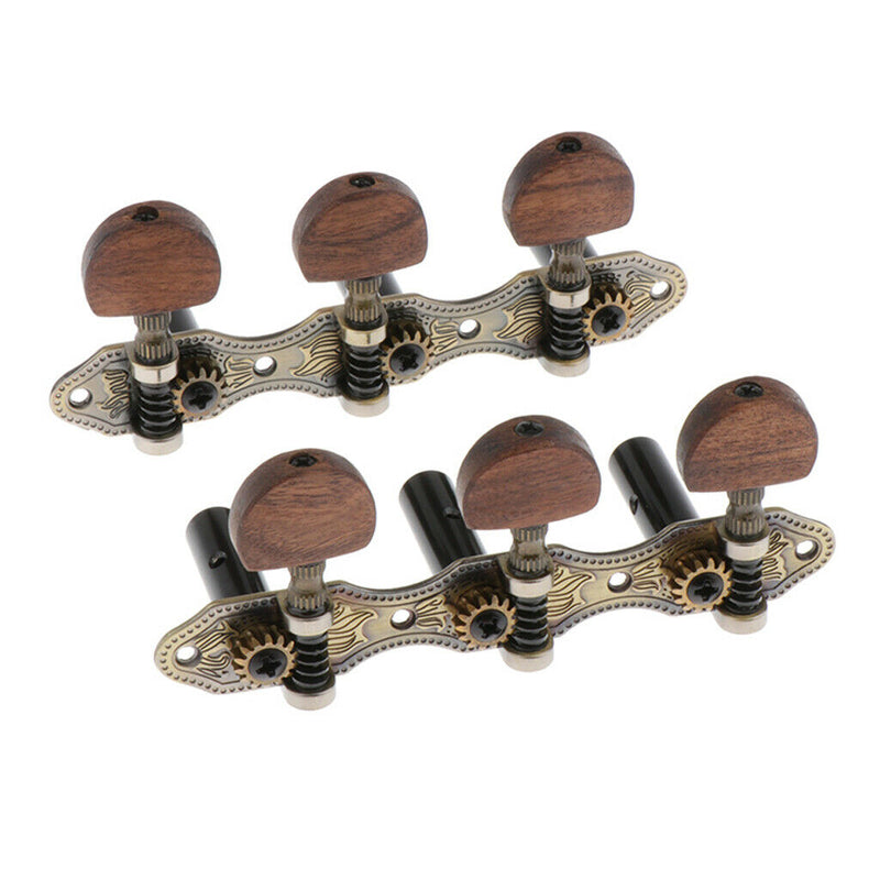1set 3l3r Connected Guitar Tuning Pegs Tuners Machine Heads, Wood Metal