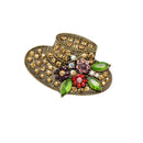 Women Fancy Hat Rhinestones Brooches Alloy Brooch Pins Fashion Jewellery