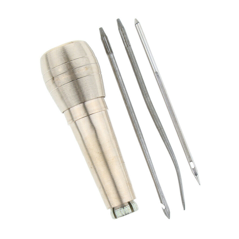 Copper Handle with 3 Needle Kit Leather Craft Sewing Awl Hand Stitcher Tools