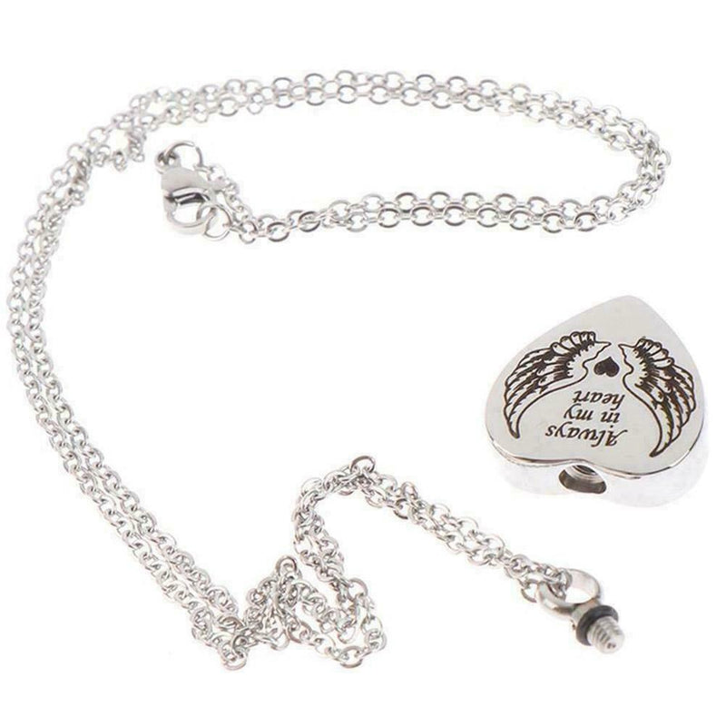 1* Fashion Openable Stainless Steel Glossy Pendant Pet Ashbox Necklace N2R9