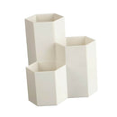 Hexagon Pen Holder Stationery Organizer Container Box for Office Dorm Beige