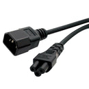 Black New PVC C14 Male to C5 Female C14-C5-Cable Power Adapter Replace Part