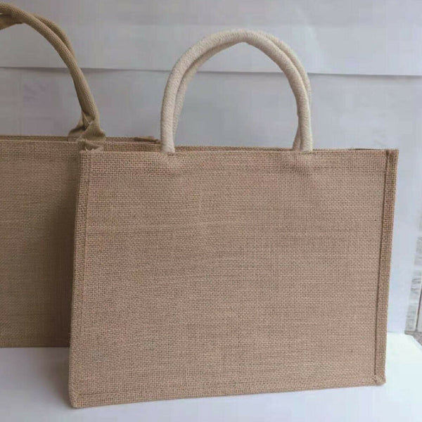 Travel Jute Tote Women Handbag Casual Eco-friendly Storage Pouch With Handle