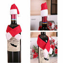 Christmas Scarf Hat Wine Bottle Set Red Wine Bag Xmas Party Tabletop DecoraS Hn