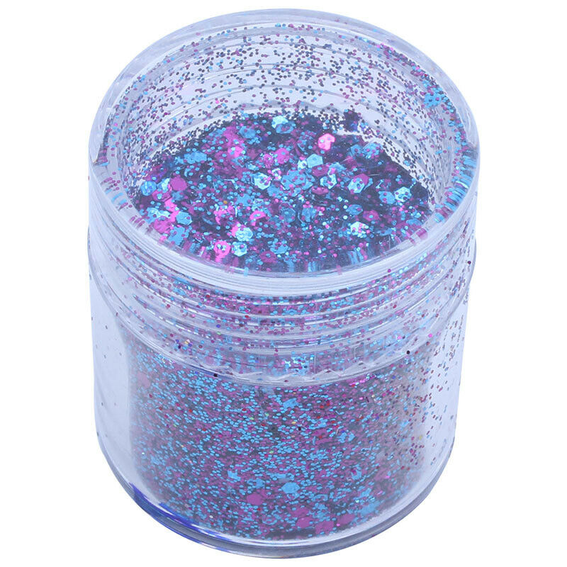 5 bottle Glitter Eye Shadow Nail Art Face Body Tatto Powder U6H2